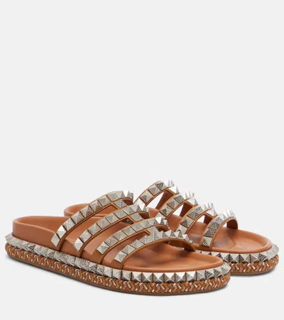 Christian Louboutin Pyra Hallulila Studded Leather Slides