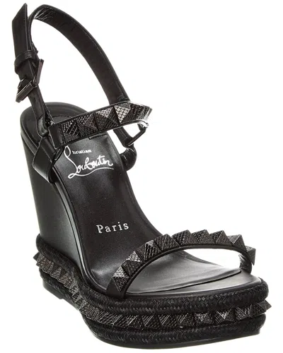 Christian Louboutin Pyraclou 110 Leather Sandal In Black