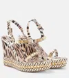 Christian Louboutin Pyraclou 110 Sandals In Rose-pink Silk In Pink