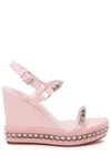 Christian Louboutin Pyraclou 110 Wedges In Rose-pink Patent Leather
