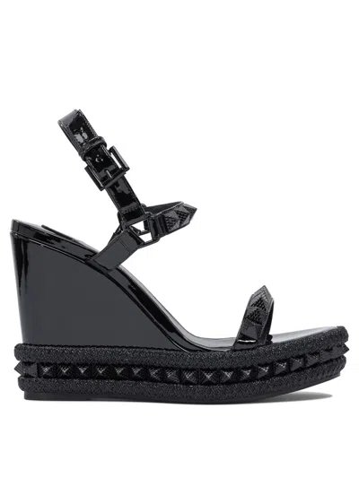 Christian Louboutin Pyraclou 110 Patent/lining Sandals Black