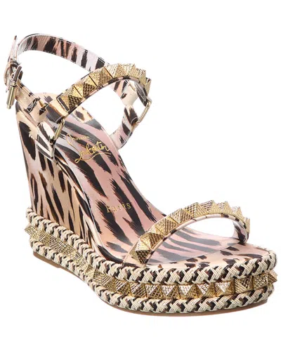 CHRISTIAN LOUBOUTIN CHRISTIAN LOUBOUTIN PYRACLOU 110 SATIN WEDGE SANDAL