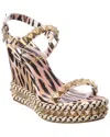 Christian Louboutin Pyraclou 110 Sandals In Rose-pink Silk In Multi