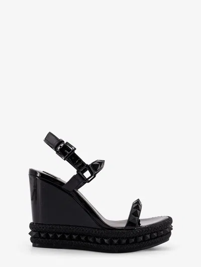 Christian Louboutin Pyraclou 110 Wedge Sandals In Black