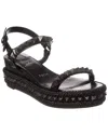Christian Louboutin Pyraclou 60 Studded Leather Platform Sandals In Black