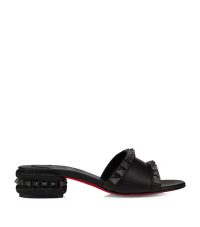Christian Louboutin Pyraclou Embellished Heeled Mules 30 In Black