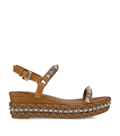 CHRISTIAN LOUBOUTIN PYRACLOU EMBELLISHED WEDGE SANDALS 60