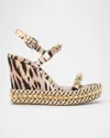 Christian Louboutin Pyraclou 110 Sandals In Rose-pink Silk In Vintage Rose