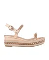 Christian Louboutin Pyraclou Open-toed Sandals With Thick Soles In Nude