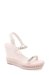 Christian Louboutin Pyraclou 110 Wedges In Rose-pink Patent Leather In Blush/lin Blush