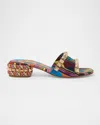 Christian Louboutin Pyramule Satin Spike Sandals In Multi