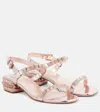 Christian Louboutin Pyrasand 30 Mirrored Leather Sandals In Pink