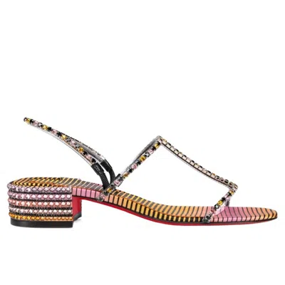 Christian Louboutin Queenie Flat Sandals In Multi