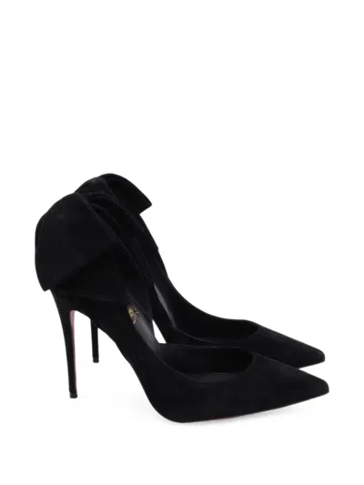 Pre-owned Christian Louboutin Rabakate Bow Pumps In Black