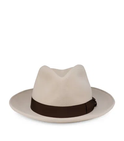 Christian Louboutin Rabbit Fur Fedora Hat In Red