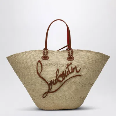 Christian Louboutin Raffia And Calf Leather Tote Bag Cabata Large Women In White