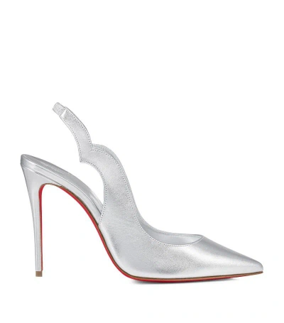 Christian Louboutin Hot Chick Nappa Slingback Pumps 100 In Silver