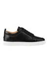 Christian Louboutin Rantulow Leather-trimmed Mesh Sneakers In Black