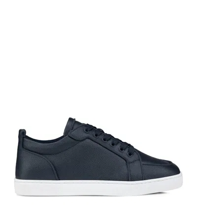 Christian Louboutin Rantulow Calfskin Sneakers In Blau