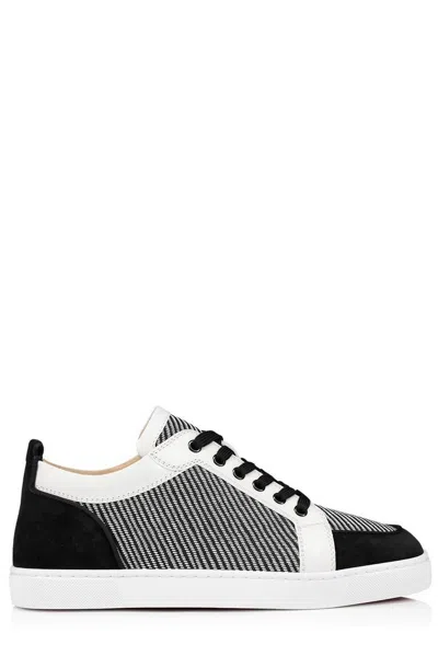 Christian Louboutin Men's Rantulow Bicolor Red Sole Low-top Sneakers In Black/white