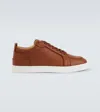 Christian Louboutin Rantulow Orlato Grosgrain-trimmed Full-grain Leather Sneakers In Brown