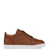 Christian Louboutin Rantulow Orlato Grosgrain-trimmed Full-grain Leather Sneakers In Brown