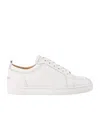Christian Louboutin White Leather Sneaker Louis Junior In Brown