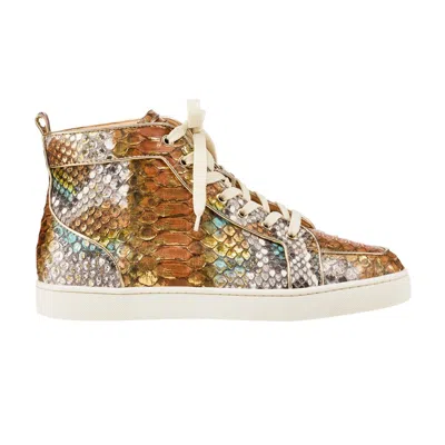Pre-owned Christian Louboutin Rantus Orlato Flat High 'python Light Gold' | Men's Size 40