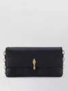 Christian Louboutin Rectangular Clutch Bag Chain Strap Metal Hardware In Black