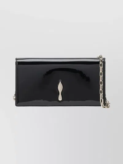 CHRISTIAN LOUBOUTIN RECTANGULAR PATENT CLUTCH FEATURING CHAIN STRAP
