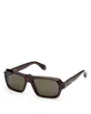 Christian Louboutin Rectangular Sunglasses, 56mm In Brown