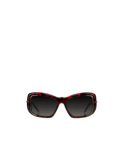 Christian Louboutin Rectangular Sunglasses In Black