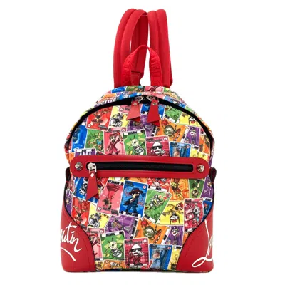 Pre-owned Christian Louboutin Red Color Canvas Leather Backpack ()