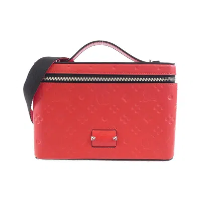 Pre-owned Christian Louboutin Red Color Leather Handbag Vanity Bag ()