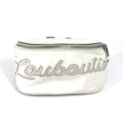 Pre-owned Christian Louboutin Red Color White Leather Shoulder Bag Sling Bag ()