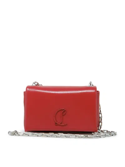 Christian Louboutin Red Leather Loubi54 Soft Pouch Bag In Pink