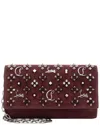 Christian Louboutin Red Leather Loubinthesky Paloma Wallet On Chain (authentic Pre-loved) In Multi