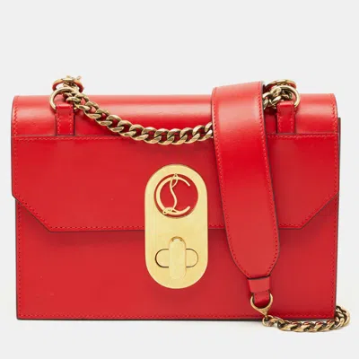 Pre-owned Christian Louboutin Red Leather Small Elisa Shoulder Bag