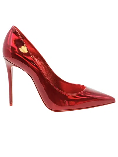 Christian Louboutin Red Metal Patent Kate 100 Pumps