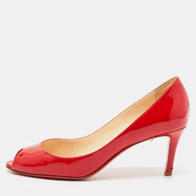Pre-owned Christian Louboutin Red Patent Leather You You Pumps Size 37