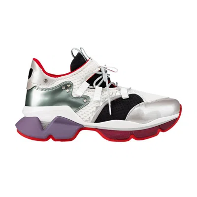 Pre-owned Christian Louboutin Red Runner 'metallic White' | Men's Size 44