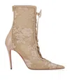 Christian Louboutin Retedentelle Lace-up Booties 100 In Red