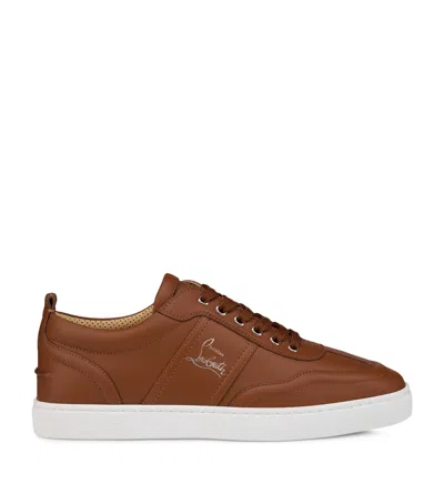 Christian Louboutin Retero Leather Sneakers In Brown