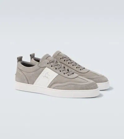 Christian Louboutin Retero Leather Sneakers In Gray