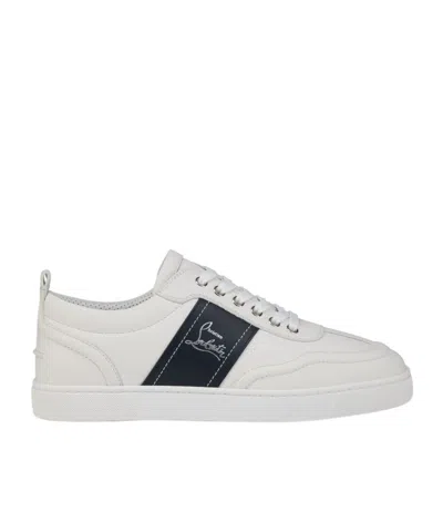 Christian Louboutin Retero Leather Sneakers In White