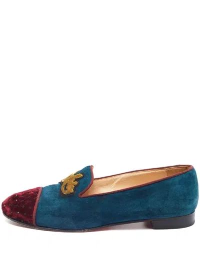 Pre-owned Christian Louboutin Rhinestone-embellished Velvet Pumps