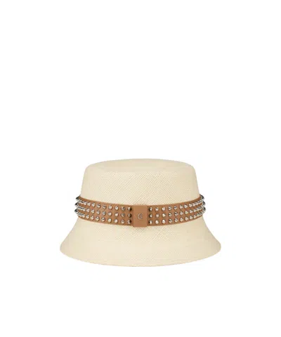 CHRISTIAN LOUBOUTIN CHRISTIAN LOUBOUTIN BOBINO SPIKES LOGO PLAQUE HAT