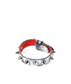 Christian Louboutin Rivet Detail Bracelet In White