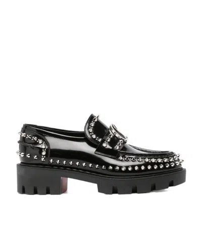 Christian Louboutin Riveted Love Shoes In Black