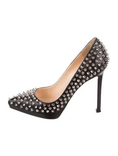 Pre-owned Christian Louboutin Rockstud Spike Leather Pumps In Black